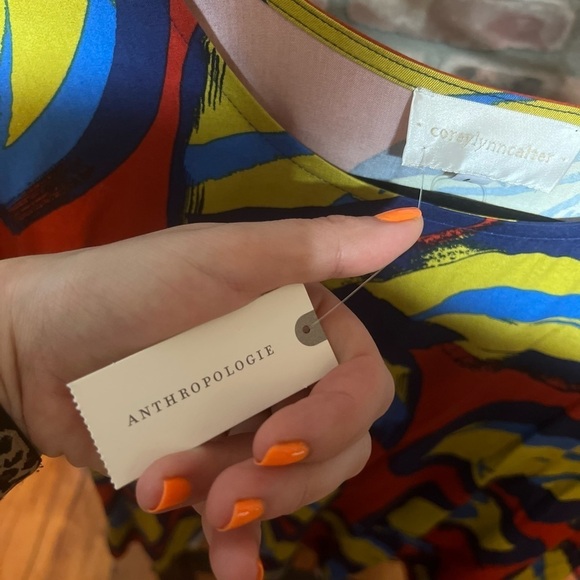 Anthropologie Corey Lynn calter NWT tropical 3/4 sleeve loose top size large - Picture 5 of 6